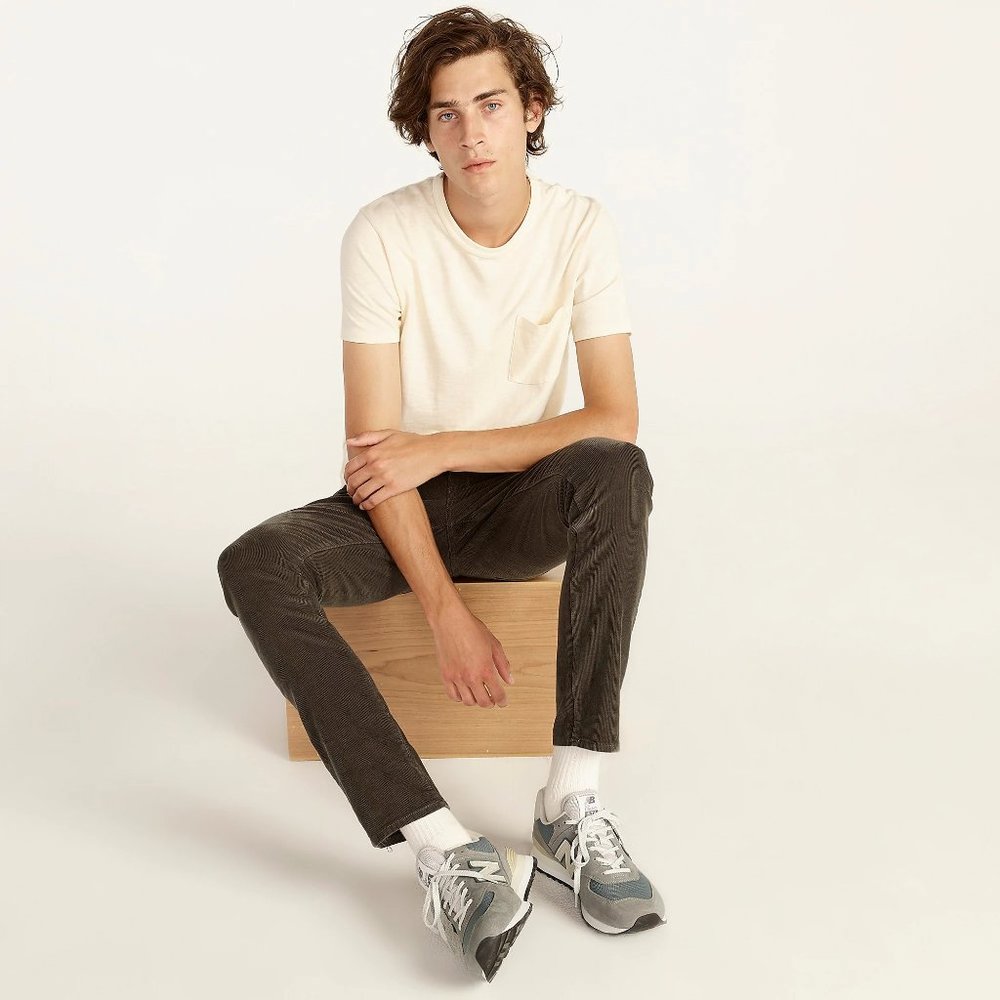 250 Skinny-fit stretch 15-wale corduroy pant Fisherman Grey 31x30 NWT